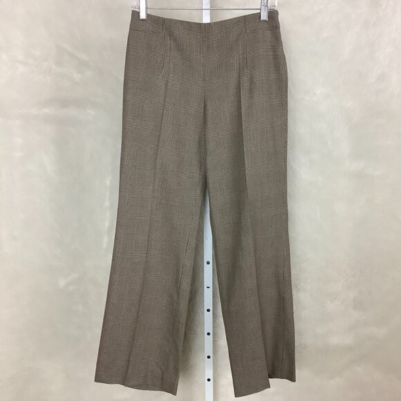 A.P.C. Brown & Beige Houndstooth Check Flat Front Wool Cotton Farah Pants EU 38 - Picture 1 of 5